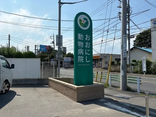 おおにし動物病院自立看板